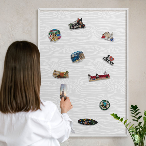 Panneau magnétique décoratif cadre noir Motif en bois