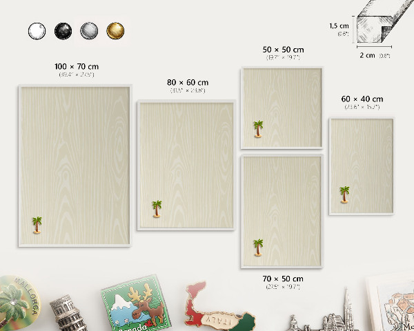 Panneau magnétique décoratif cadre noir Grain beige