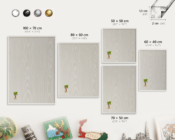 Tableau mural pour aimants dans un cadre noir Structure en bois