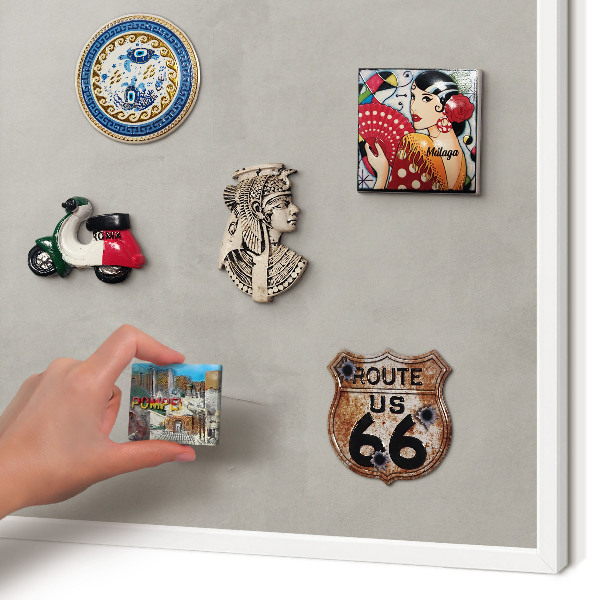Panneau magnétique décoratif cadre noir Fond gris