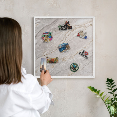 Tableau mural pour aimants dans un cadre noir Élégance du marbre