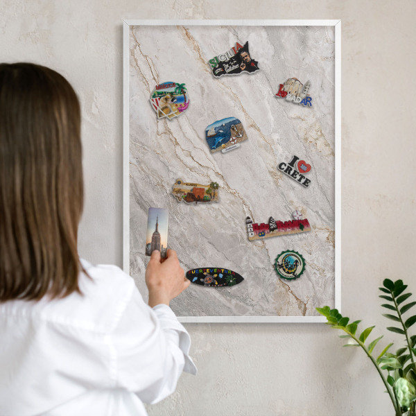 Tableau mural pour aimants dans un cadre noir Élégance du marbre