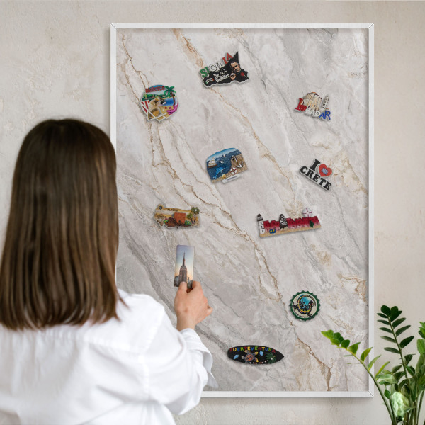 Tableau mural pour aimants dans un cadre noir Élégance du marbre