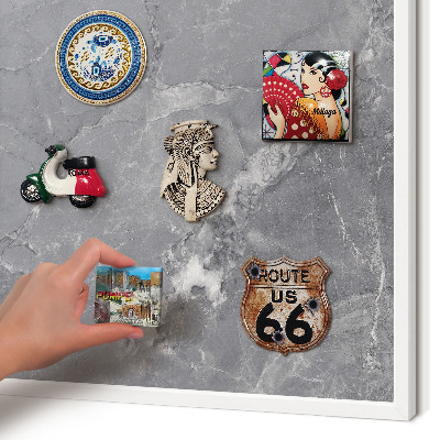 Panneau magnétique décoratif cadre noir Marbre gris
