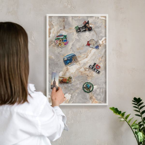 Tableau mural pour aimants dans un cadre noir Élégance du marbre