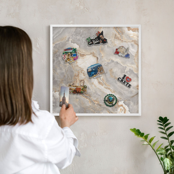 Tableau mural pour aimants dans un cadre noir Élégance du marbre