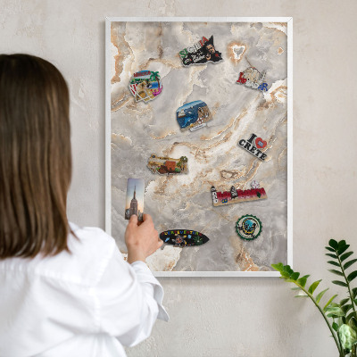Tableau mural pour aimants dans un cadre noir Élégance du marbre
