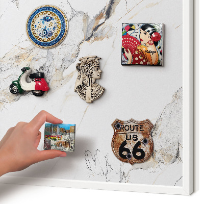 Tableau mural pour aimants dans un cadre noir Effet marbre