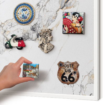 Tableau mural pour aimants dans un cadre noir Effet marbre