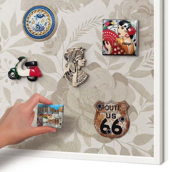 Tableau mural pour aimants dans un cadre noir Fleurs vintage