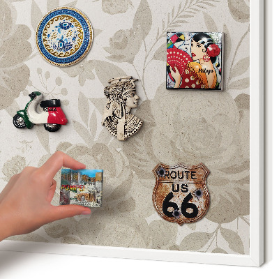 Tableau mural pour aimants dans un cadre noir Fleurs vintage