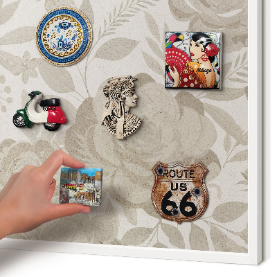 Tableau mural pour aimants dans un cadre noir Fleurs vintage