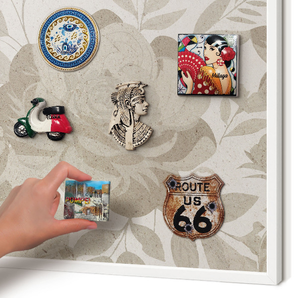 Tableau mural pour aimants dans un cadre noir Fleurs vintage