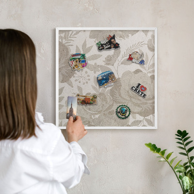 Tableau mural pour aimants dans un cadre noir Fleurs vintage
