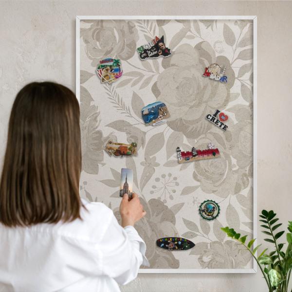 Tableau mural pour aimants dans un cadre noir Fleurs vintage