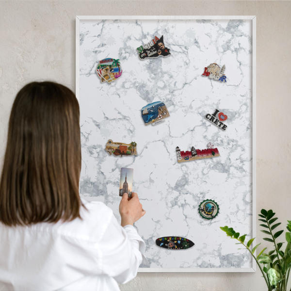 Tableau mural pour aimants dans un cadre noir Esthétique du marbre