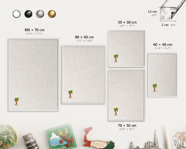 Panneau magnétique décoratif cadre noir De minuscules points