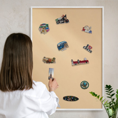 Tableau mural pour aimants dans un cadre noir Harmonie crémeuse