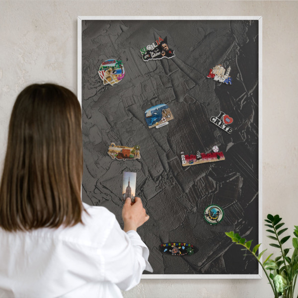 Panneau magnétique décoratif cadre noir Noir texturé