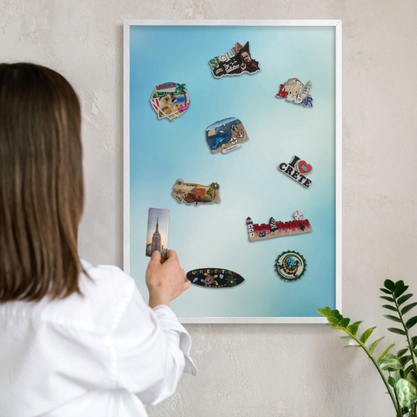 Tableau mural pour aimants dans un cadre noir Ciel bleu
