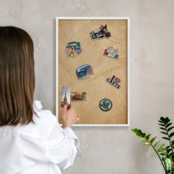 Tableau mural pour aimants dans un cadre noir Lignes structurelles