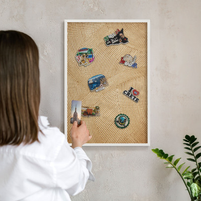 Tableau mural pour aimants dans un cadre noir Lignes structurelles