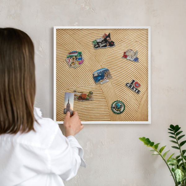 Tableau mural pour aimants dans un cadre noir Lignes structurelles