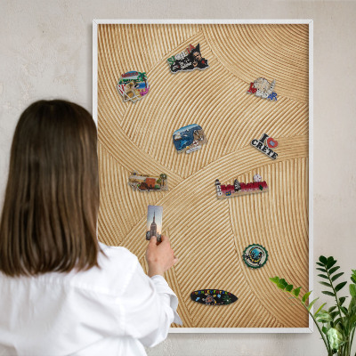 Tableau mural pour aimants dans un cadre noir Lignes structurelles