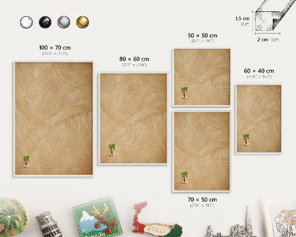 Tableau mural pour aimants dans un cadre noir Lignes structurelles