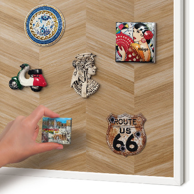 Panneau magnétique décoratif cadre noir Chevrons en bois