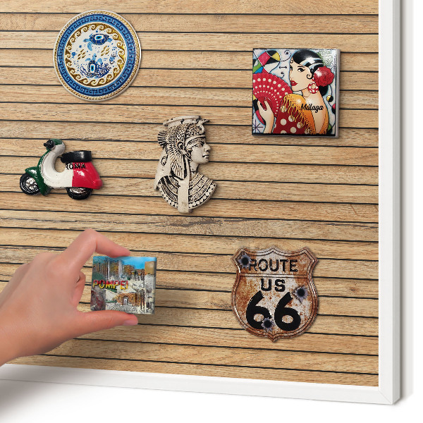 Panneau magnétique décoratif cadre noir Planches de bois