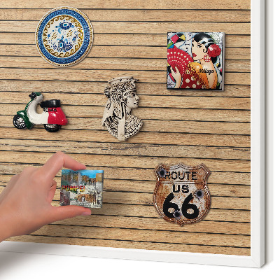 Panneau magnétique décoratif cadre noir Planches de bois