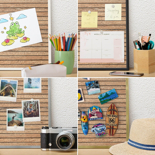 Panneau magnétique décoratif cadre noir Planches de bois