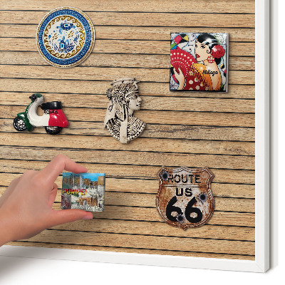 Panneau magnétique décoratif cadre noir Planches de bois