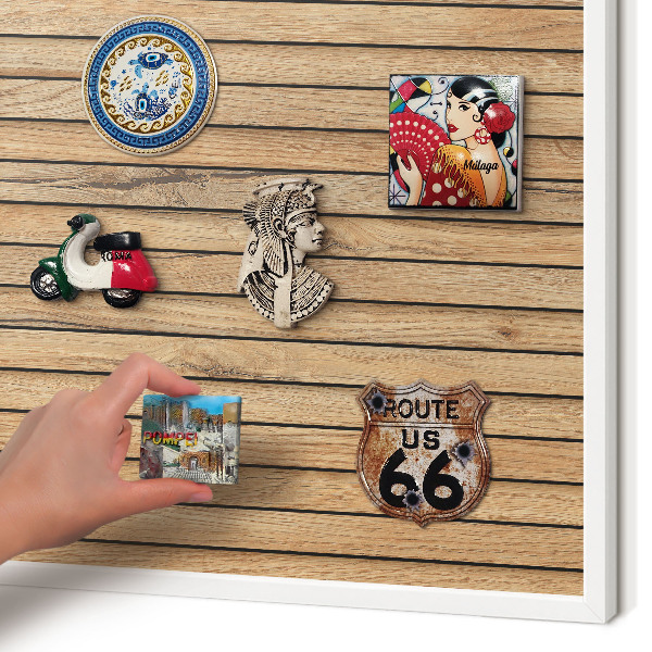 Panneau magnétique décoratif cadre noir Planches de bois