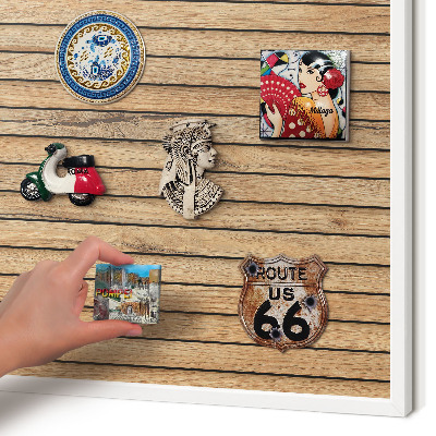 Panneau magnétique décoratif cadre noir Planches de bois