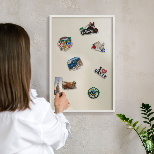 Tableau mural pour aimants dans un cadre noir Brume
