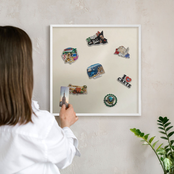 Tableau mural pour aimants dans un cadre noir Brume