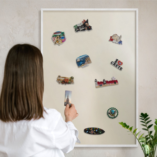 Tableau mural pour aimants dans un cadre noir Brume