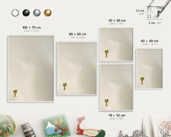 Tableau mural pour aimants dans un cadre noir Brume