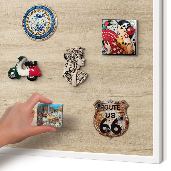 Panneau magnétique décoratif cadre noir Fond en bois