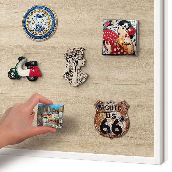 Panneau magnétique décoratif cadre noir Fond en bois