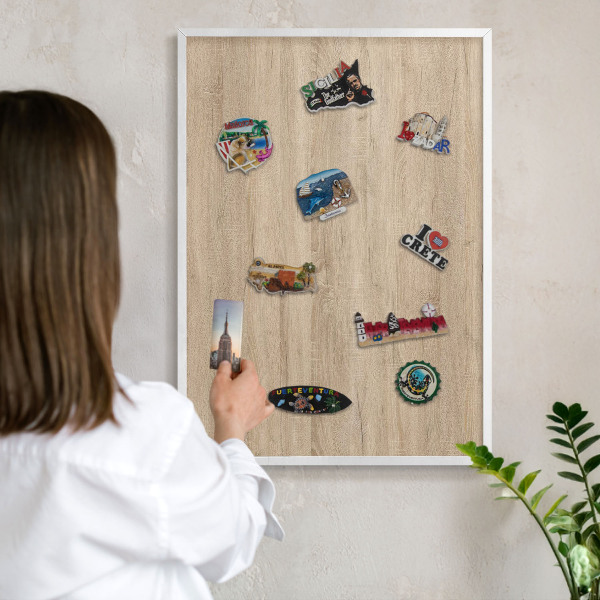 Panneau magnétique décoratif cadre noir Fond en bois