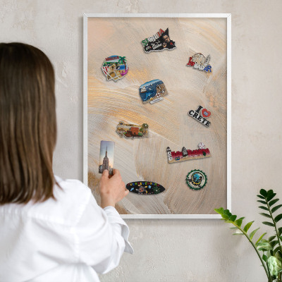 Tableau mural pour aimants dans un cadre noir Abstraction élégante