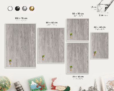 Panneau magnétique décoratif cadre noir Texture bois