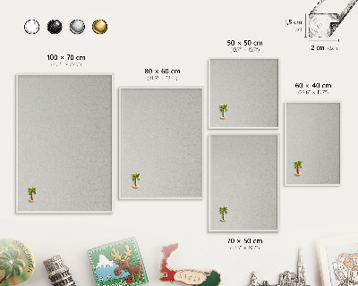 Tableau mural pour aimants dans un cadre noir Modèle de plante