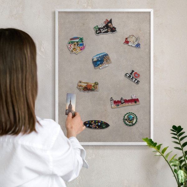 Tableau mural pour aimants dans un cadre noir Élégance neutre
