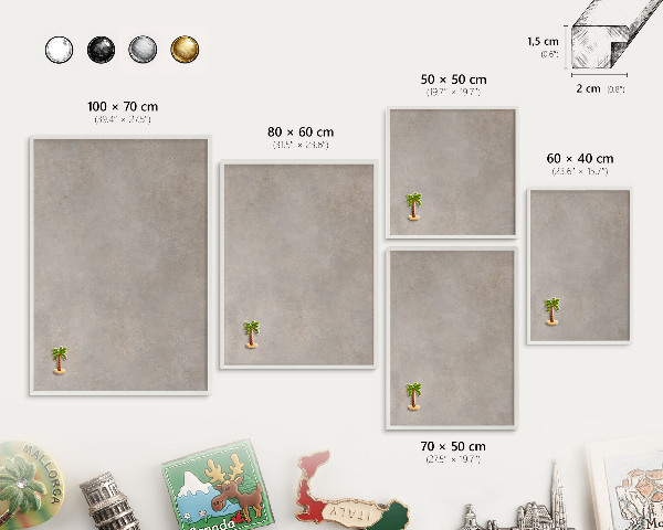 Tableau mural pour aimants dans un cadre noir Élégance neutre