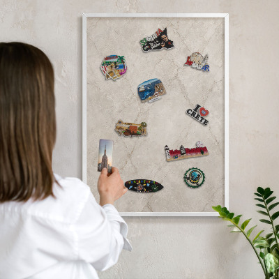 Tableau mural pour aimants dans un cadre noir Élégance naturelle