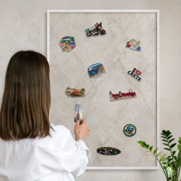 Tableau mural pour aimants dans un cadre noir Élégance naturelle